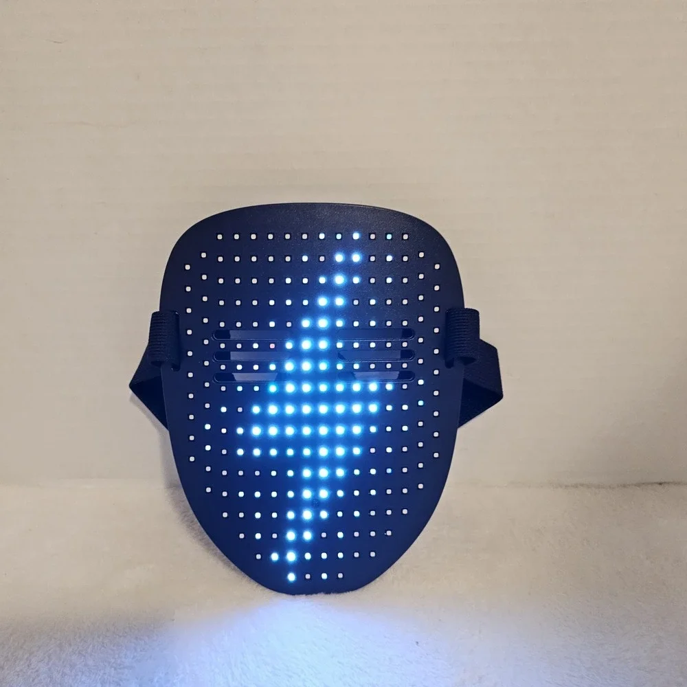 LED Face Mask - Adjustable Strap - USB Charge - Halloween Cosplay Multiple Modes
